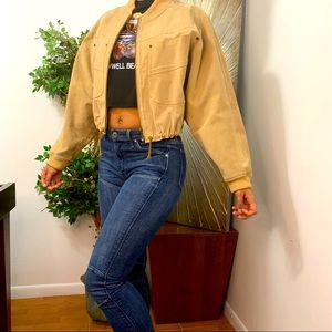 100% leather crop jacket Liz wear